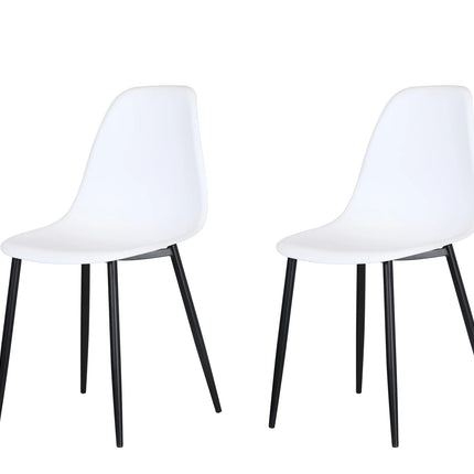 Aspen - Dining Chair Pair - Curved Plastic Seats & Metal Legs