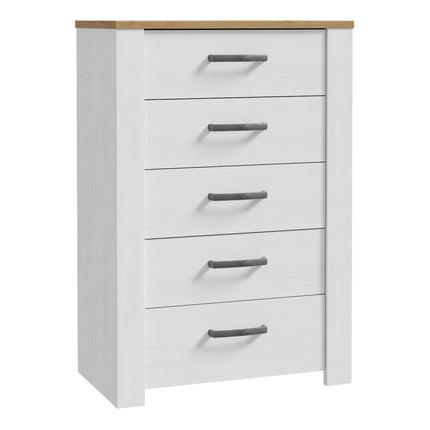 Bohol 5 Drawer Narrow Chest – Compact Vertical Storage, Provensal Style