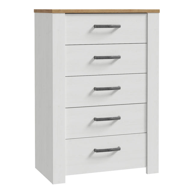 Bohol 5 Drawer Narrow Chest – Compact Vertical Storage, Provensal Style