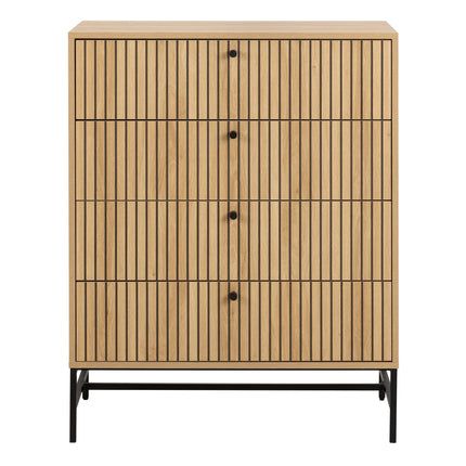 Albany Chest of 4 Drawers Oak Effect Metal Legs 100cm