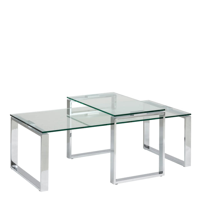 Katrine Coffee Table Set with Glass, Smoked Glass & Ceramic Tops