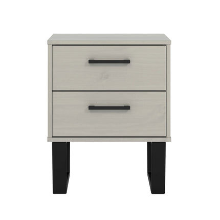 Texas - Bedside Table - 2 Drawer Industrial & Metal Legs