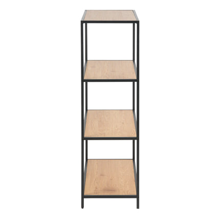 Seaford - Black Metal Low Bookcase with 3 Shelves