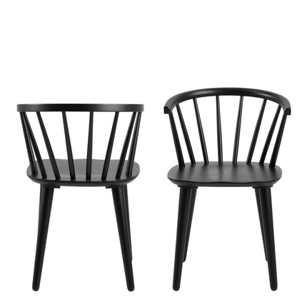 Christo Oak Dining Table with 6 Ida Black Dining Chairs Set