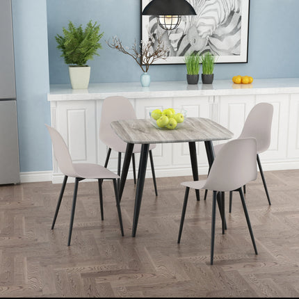 Aspen - Dining Chair Pair - Curved Plastic Seats & Metal Legs