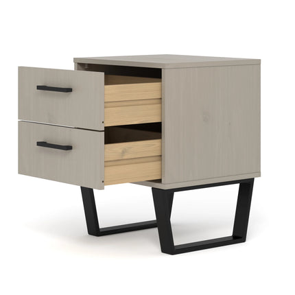 Texas - Bedside Table - 2 Drawer Industrial & Metal Legs