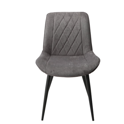 Aspen - Dining Chair Pair - Diamond Stitch Fabric & Metal Legs