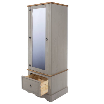 Corona - Wardrobe - 1 Door 1 Drawer Mirrored