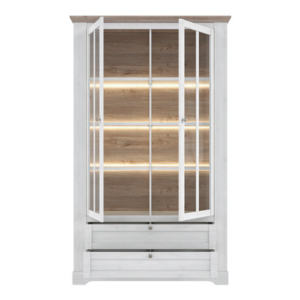 Iloppa - Display Cabinet in Snowy Oak/Oak Nelson