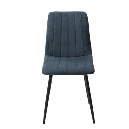 Aspen - Dining Chair Pair - Textured Fabric & Black Metal Legs