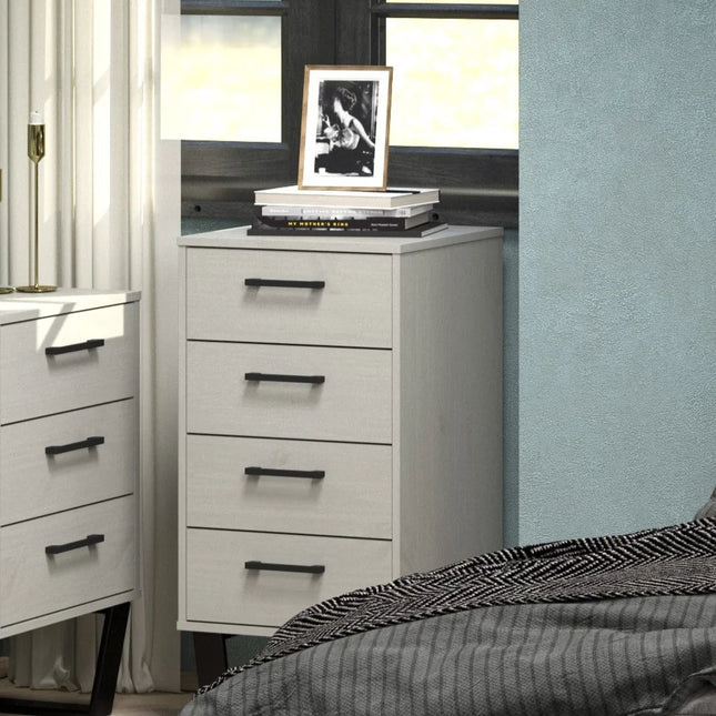 Texas - Chest of Drawers - 4 Drawer Industrial Grey Waxed Pine