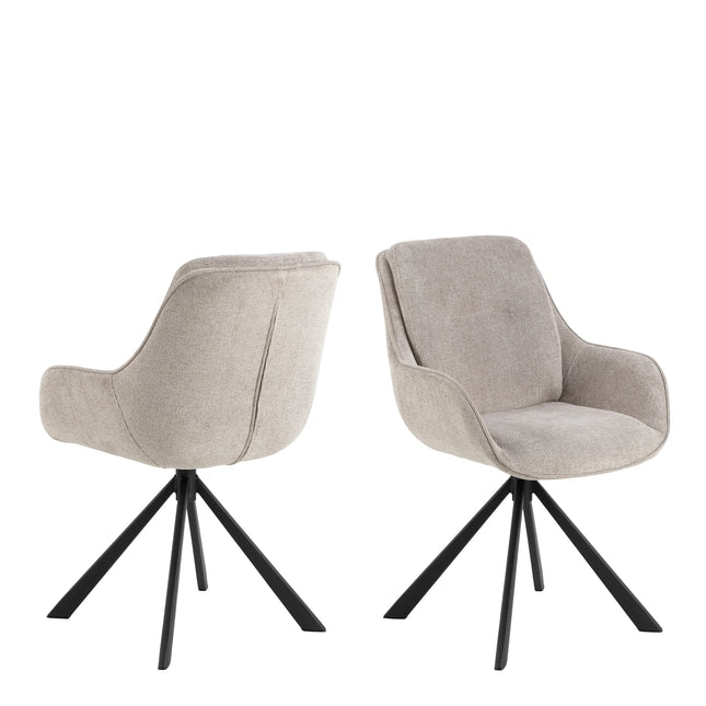 Carrie - Swivel Dining Chair in Sand Set of 2