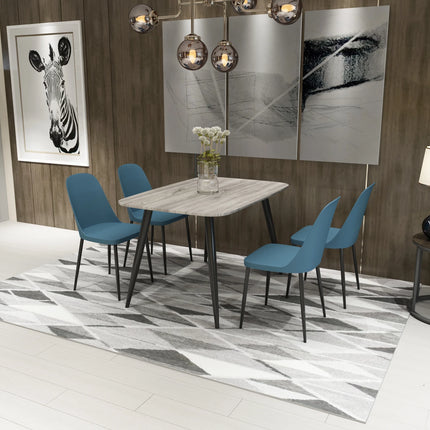 Aspen - Dining Chair Pair - Modern Plastic with Round Metal Legs