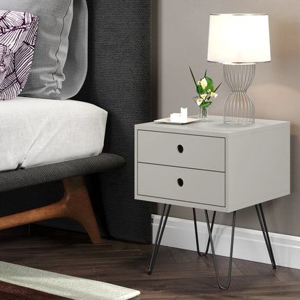 Options - Bedside Table - 2 Drawer & Hairpin Legs