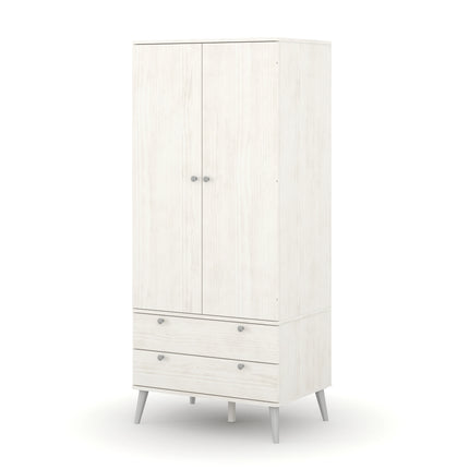Augusta Curve - Wardrobe - 2 Door 2 Drawer White