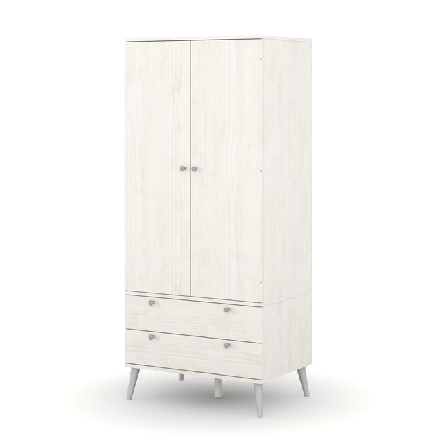 Augusta Curve - Wardrobe - 2 Door 2 Drawer White