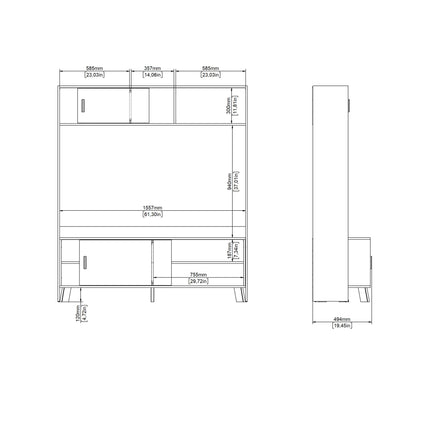 Ikast - TV Wall Unit with 2 Sliding Doors