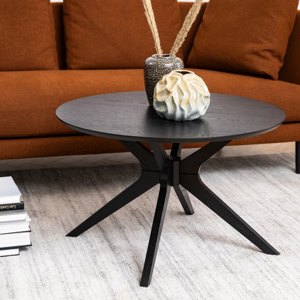 I Duncan Round Coffee Table in Black 80x45cm