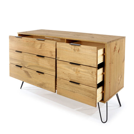 Augusta - Chest of Drawers - 6 Drawer Industrial & Hairpin Legs