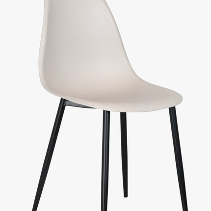 Aspen - Dining Chair Pair - Curved Plastic Seats & Metal Legs