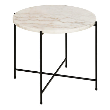 Avila - Side Table with White Marble Top 52x40cm
