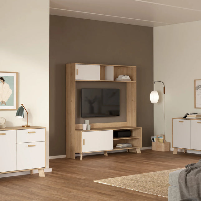 Ikast - TV Wall Unit with 2 Sliding Doors