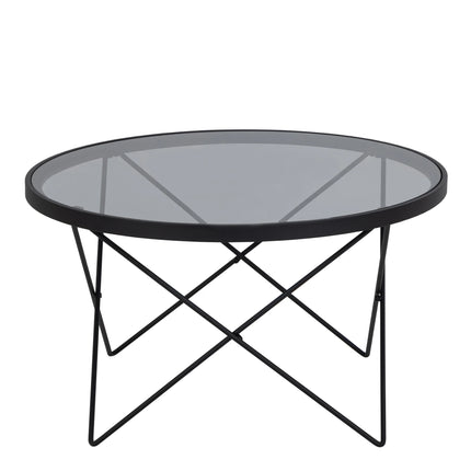 Cuxton - Black Coffee Table with Smoked Glass Top