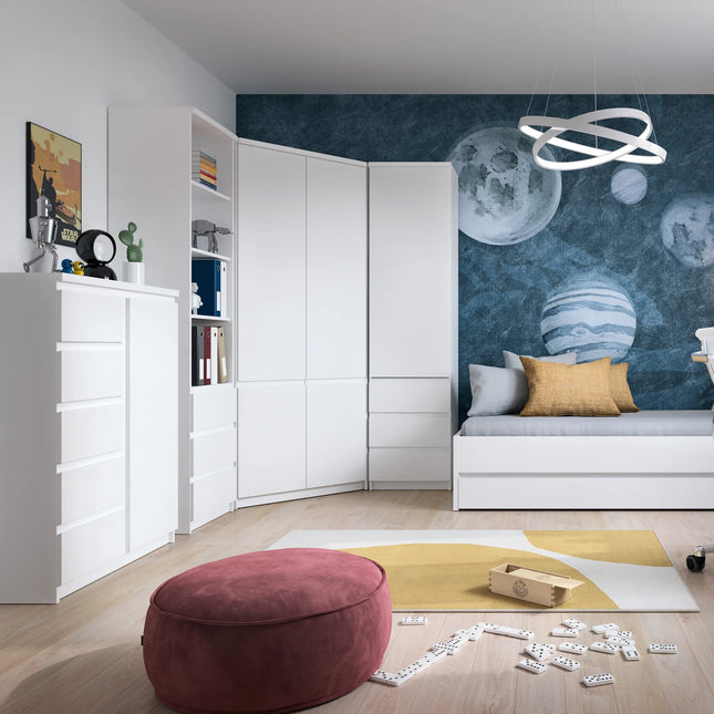 Fribo - Tall Narrow 1 Door 3 Drawer Cupboard