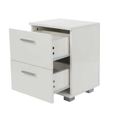 Lido - Bedside Table - 2 Drawer White