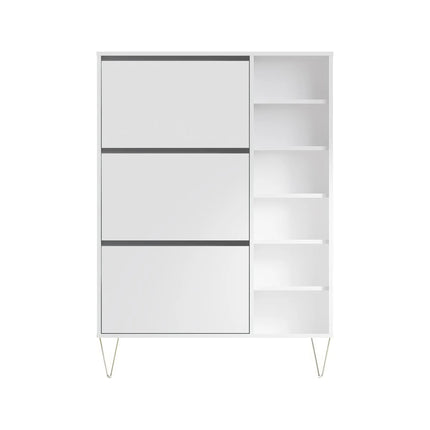 Monaco - 3 Drawer Shoe Cabinet - White