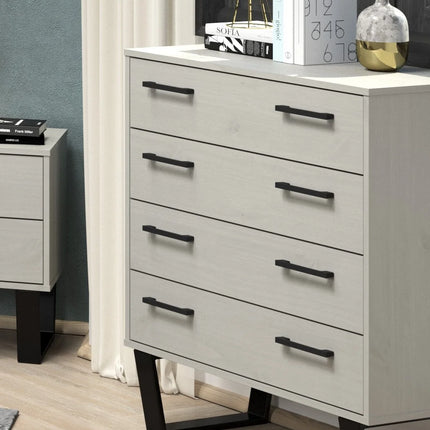 Texas - Chest of Drawers - 4 Drawer Industrial & Black Metal Legs
