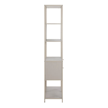 Seaford - Tall Grey Metal 2 Drawer Bookcase with 4 Shelves