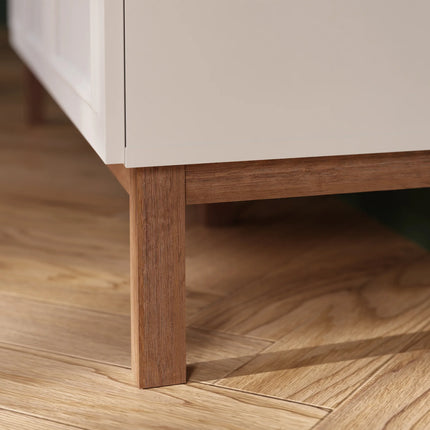 Wensley 2 Drawer Bedside Chest in Light Grey and Oak