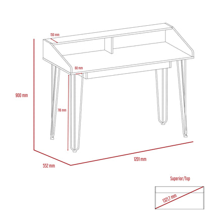 Dallas - Desk - 1 Drawer with Hairpin Legs