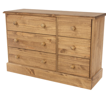 Cotswold - Chest of Drawers - 6 Drawer Antique Waxed Pine
