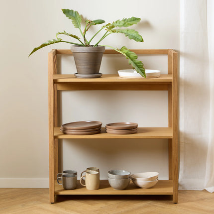 Ludza Rectangular Bookcase With 3 Shelves in Oak – Stylish Storage