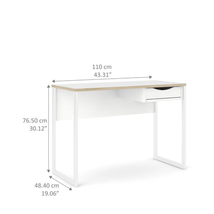 Function Plus Desk 1 Drawer Scratch Resistant Laminate 110cm