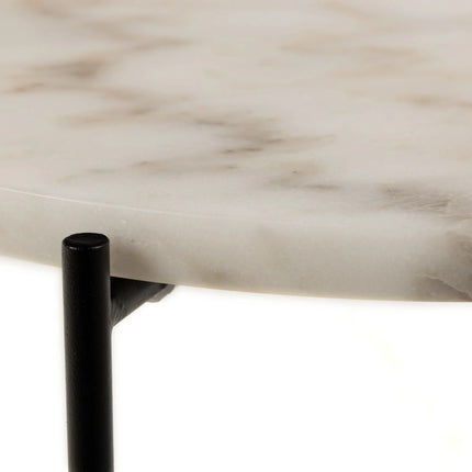 Avila - Side Table with White Marble Top 42x45cm