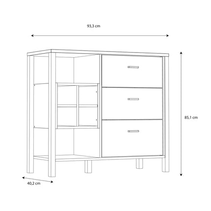 High Rock - 3 Drawer Display Chest