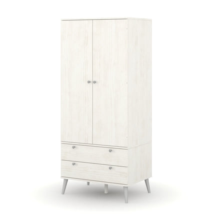 Augusta Curve - Wardrobe - 2 Door 2 Drawer White