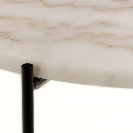 Avila - Side Table with White Marble Top 52x40cm