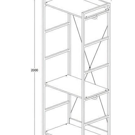 Claire - 3 Shelf Open Wardrobe - Riviera Oak
