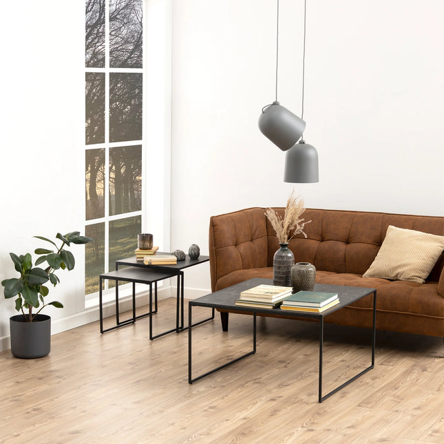 Infinity - Nest of Tables in Black Matt Set of 2