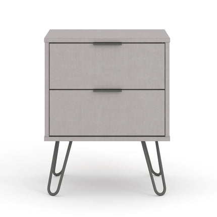Augusta - Bedside Table - 2 Drawer & Hairpin Legs