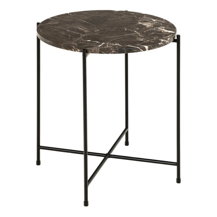 Avila - Side Table with Brown Marble Top 42x45cm