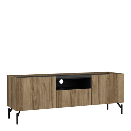 Kendall - TV-Unit with 2 Doors + 1 Drawer Oak and Black