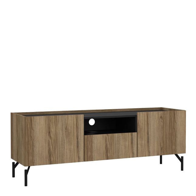Kendall - TV-Unit with 2 Doors + 1 Drawer Oak and Black