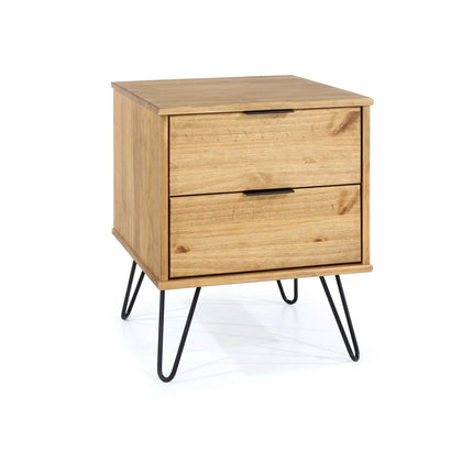 Augusta - Bedside Table - 2 Drawer & Hairpin Legs