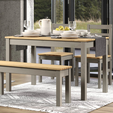 Linea - Dining Table - Two-Tone Grey & Antique Waxed Pine
