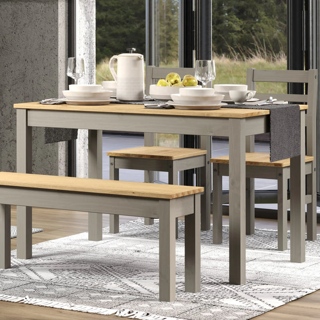 Linea - Dining Table - Two-Tone Grey & Antique Waxed Pine